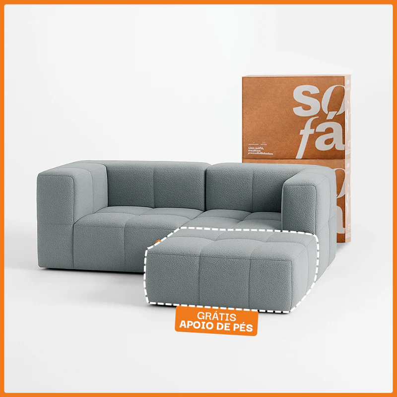 Sofá Modular Cinza - Vista frontal
